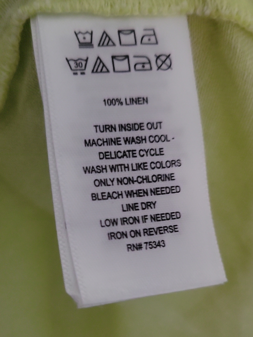 NWT Sigrid Olsen 100% Linen Button Down Shirt Long Sleeve Tunic Light Green XL - Picture 9 of 10